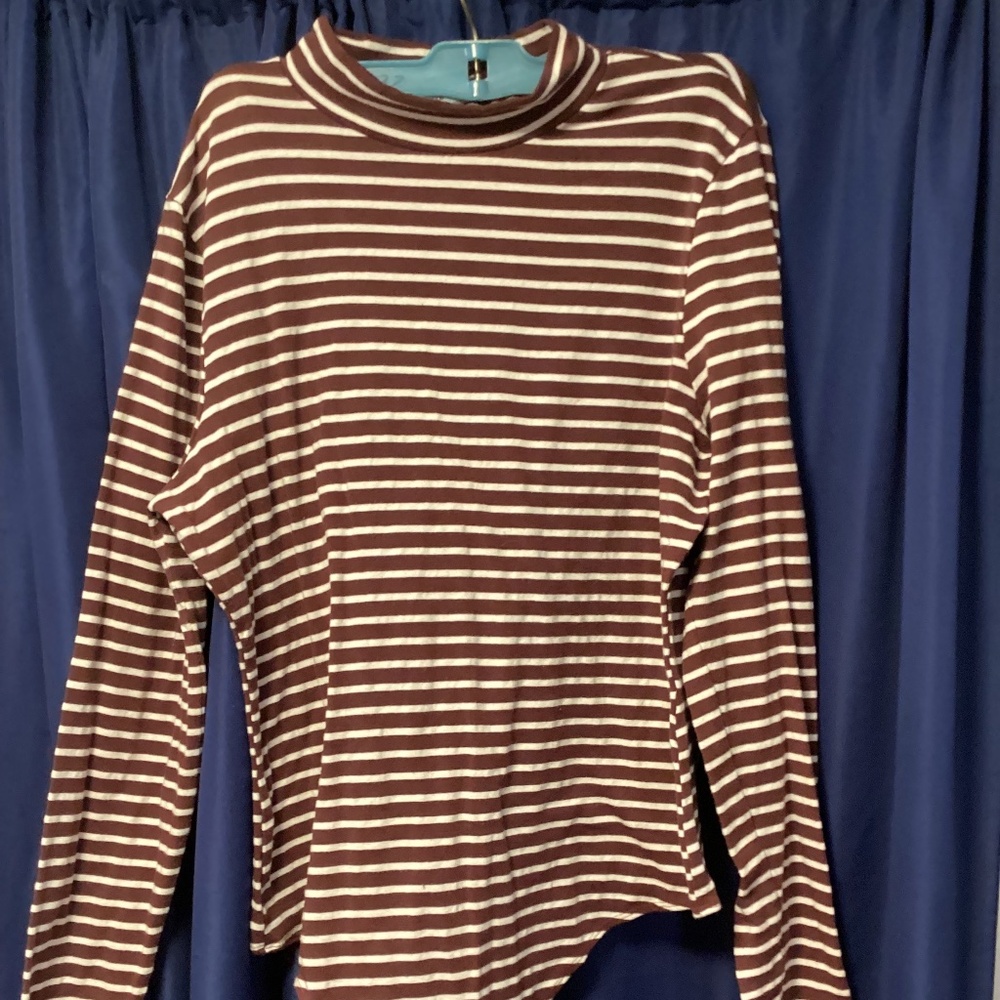 Maroon stripe one piece body suit